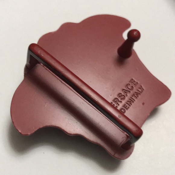 Versace black red tone metal buckle Italy for 1,5” belt. NWOT - Picture 2 of 3